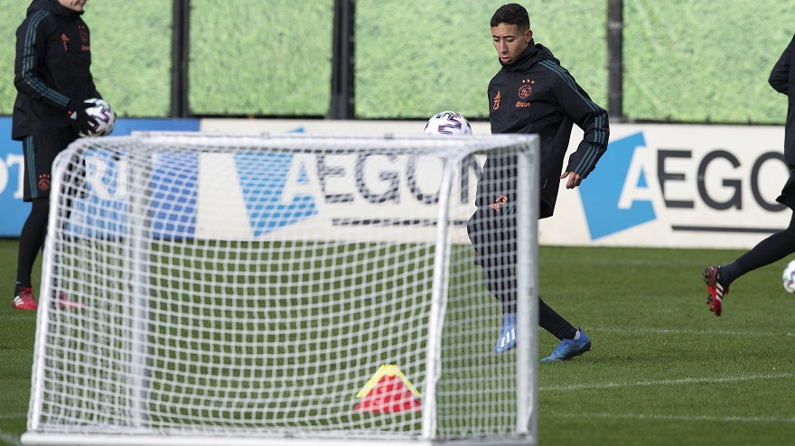 Salah-Eddine in betere tijden: vorig seizoen tijdens een training van Ajax 1.